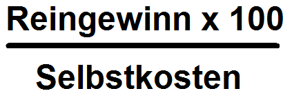 Der Reingewinnzuschlag-Satz ist eine Zahl in Prozent